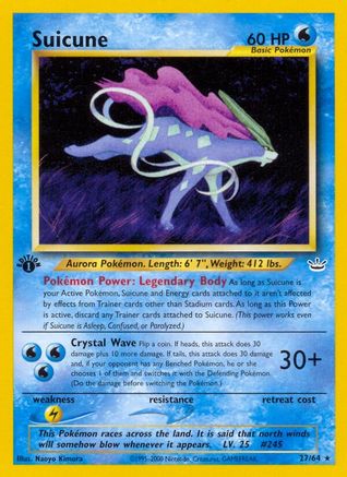 Suicune 027/64 - 1st Edition Neo Revelation