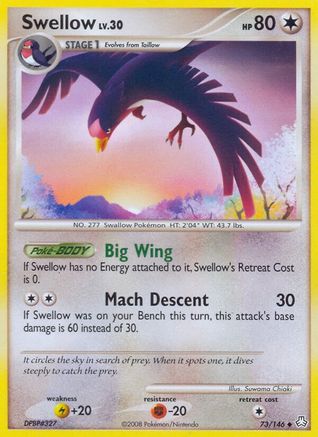 Swellow 073/146 - Reverse Holofoil Legends Awakened