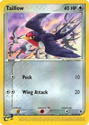 Taillow 072/109 - Reverse Holofoil Ruby and Sapphire