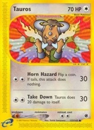 Tauros 133/165 - Reverse Holofoil Expedition