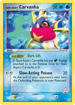 Team Aqua's Carvanha 025/95 - Reverse Holofoil Team Magma vs Team Aqua