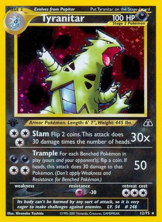 Tyranitar 012/75 - 1st Edition Holofoil Neo Discovery