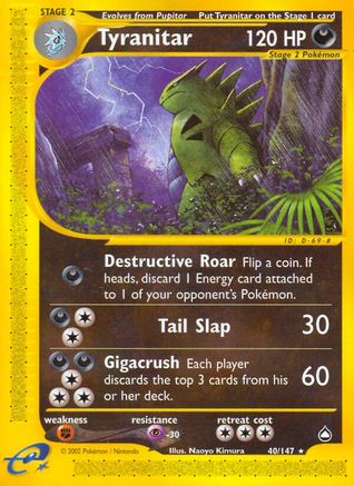 Tyranitar 040/147 - Reverse Holofoil Aquapolis