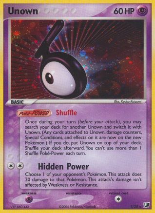 Unown (T) T/115 - Holofoil Unseen Forces