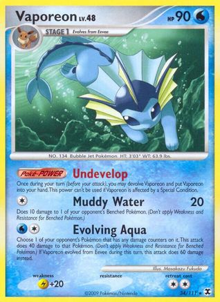Vaporeon 034/111 - Reverse Holofoil Rising Rivals
