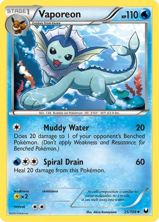 Vaporeon 025/108 - Reverse Holofoil Dark Explorers