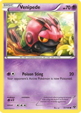 Venipede 051/146 - Reverse Holofoil XY Base Set