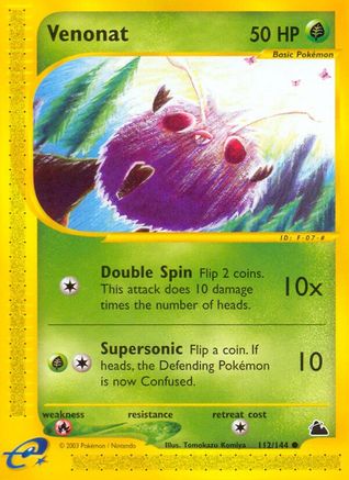 Venonat 112/144 - Reverse Holofoil Skyridge