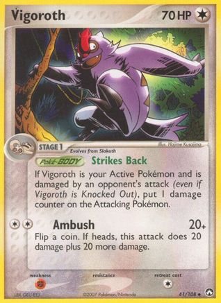 Vigoroth 041/108 - Reverse Holofoil Power Keepers