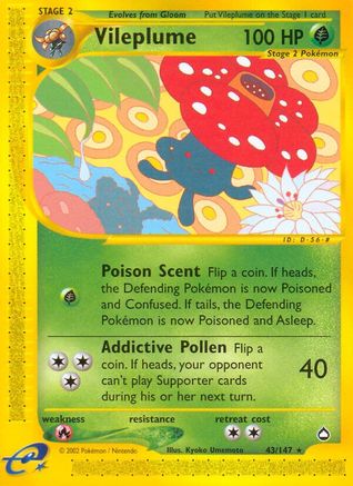 Vileplume 043/147 - Reverse Holofoil Aquapolis