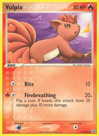 Vulpix 072/106 - Reverse Holofoil Emerald