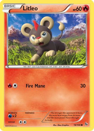 Litleo 019/106 - Reverse Holofoil XY Flashfire
