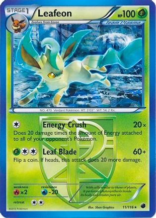 Leafeon (BW Plasma Freeze) 011/116 - Holofoil Deck Exclusives
