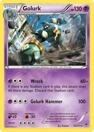 Golurk 043/111 - Reverse Holofoil XY Furious Fists