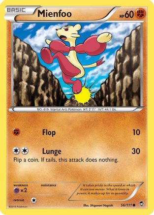 Mienfoo 056/111 - Reverse Holofoil XY Furious Fists