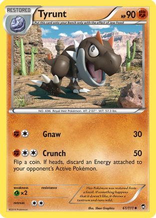 Tyrunt 061/111 - Reverse Holofoil XY Furious Fists