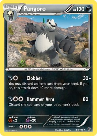 Pangoro 068/111 - Reverse Holofoil XY Furious Fists