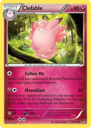 Clefable 071/111 - Reverse Holofoil XY Furious Fists
