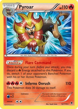 Pyroar 012/119 - Reverse Holofoil XY Phantom Forces