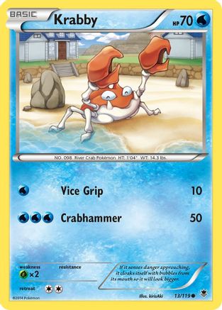 Krabby 013/119 - Reverse Holofoil XY Phantom Forces