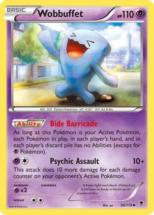 Wobbuffet 036/119 - Reverse Holofoil XY Phantom Forces
