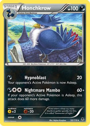 Honchkrow 052/119 - Reverse Holofoil XY Phantom Forces