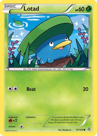 Lotad 010/160 - Reverse Holofoil XY Primal Clash