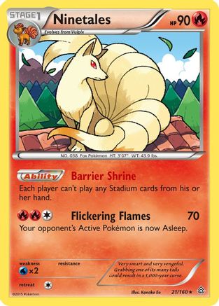 Ninetales 021/160 - Reverse Holofoil XY Primal Clash