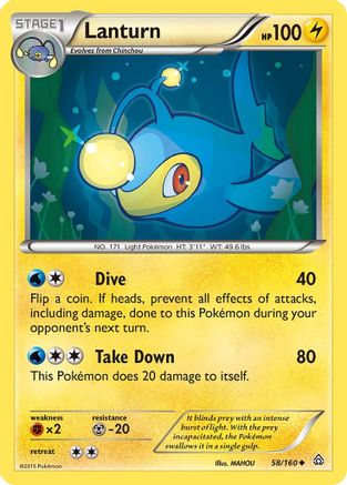 Lanturn 058/160 - Reverse Holofoil XY Primal Clash