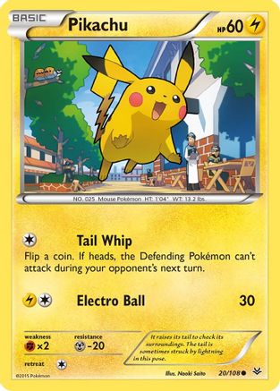 Pikachu 020/108 - Reverse Holofoil XY Roaring Skies