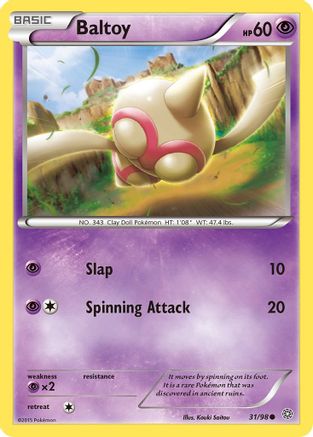 Baltoy 031/98  - Reverse Holofoil XY  Ancient Origins