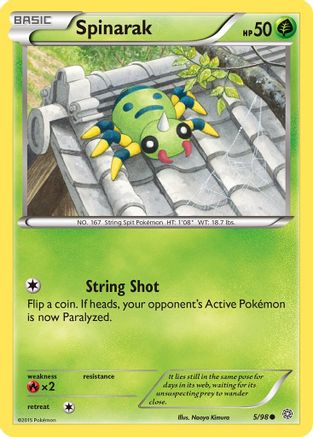 Spinarak 005/98  - Reverse Holofoil XY  Ancient Origins