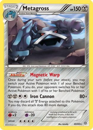 Metagross 049/98  - Reverse Holofoil XY  Ancient Origins