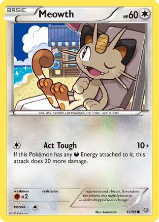 Meowth 061/98  - Reverse Holofoil XY  Ancient Origins