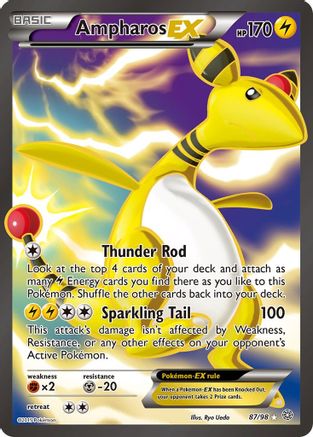 Ampharos EX (Full Art) 087/98  - Holofoil XY  Ancient Origins