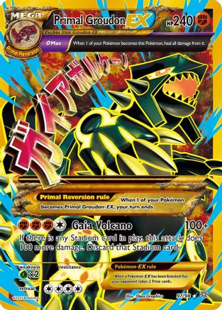 Primal Groudon EX (Shiny Full Art) 097/98  - Holofoil XY  Ancient Origins