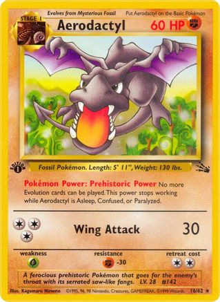 Aerodactyl 016/62 - 1st Edition Fossil