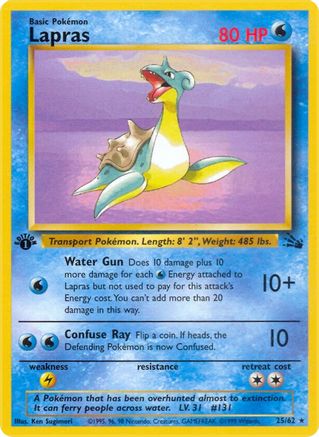 Lapras 025/62 - 1st Edition Fossil