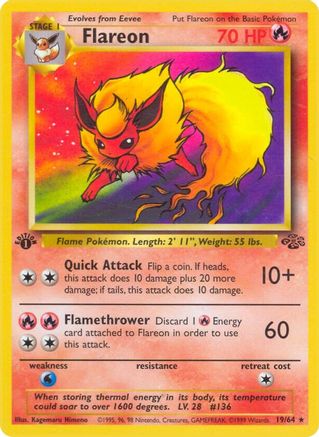 Flareon 019/64 - 1st Edition Jungle