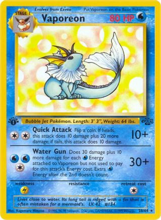 Vaporeon 028/64 - 1st Edition Jungle