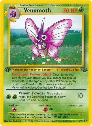 Venomoth 029/64 - 1st Edition Jungle