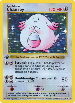Chansey 003/102 - 1st Edition Holofoil Base Set