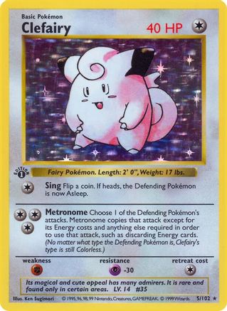 Clefairy 005/102 - 1st Edition Holofoil Base Set