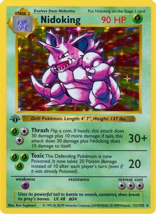Nidoking 011/102 - 1st Edition Holofoil Base Set
