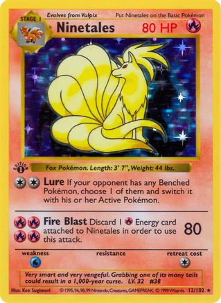 Ninetales 012/102 - 1st Edition Holofoil Base Set
