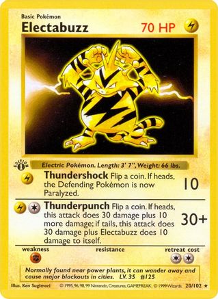 Electabuzz 020/102 - 1st Edition Base Set