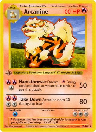 Arcanine 023/102 - 1st Edition Base Set