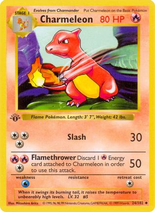 Charmeleon 024/102 - 1st Edition Base Set