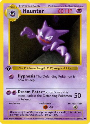 Haunter 029/102 - Shadowless Base Set