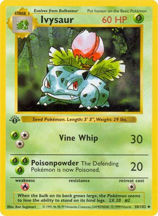Ivysaur 030/102 - Shadowless Base Set